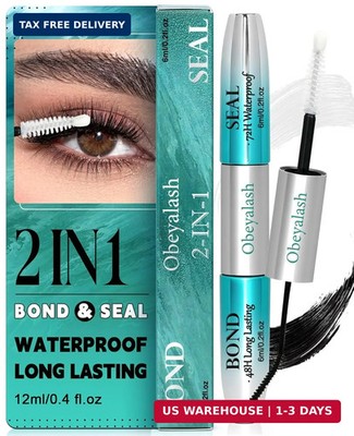 Lash Cluster Glue Waterproof, 2-in-1 Strong Hold Bond and Seal Lash Glue, 72H Lo