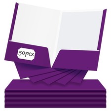 2 Pocket Glossy Paper Folders 50 Pcs Laminated Portfolios Letter Size with