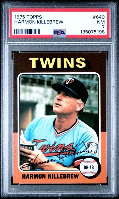 1975 Topps Harmon Killebrew #640 Minnesota Twins PSA Graded 7 NM MINT