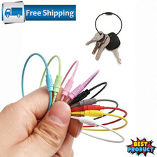 Heavy Duty Keyring Screw Locking Wire Key Ring Keychain Cable Stainless Steel