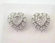 2Ct Round Cut White Moissanite Women's Hoop Earrings 14K White Gold Plated