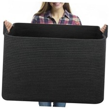 118L Extra Large Blanket Basket, 24.8" x 17.7" x 17.2" 24.8"x17.7"x16.2" Black