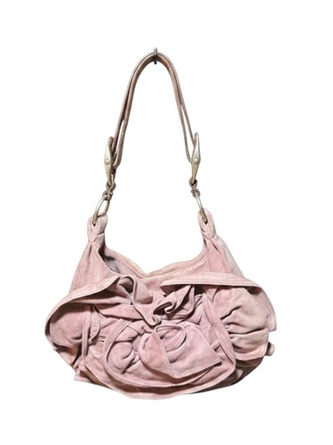Authentic Vintage YSL Nadja Rose Pink Suede Flap Shoulder Bag Tom Ford Era