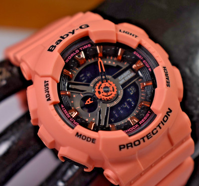 Casio BA111-4A2 (5338) Baby Digital/Analog Orange Women's Watch NEW BATTERY
