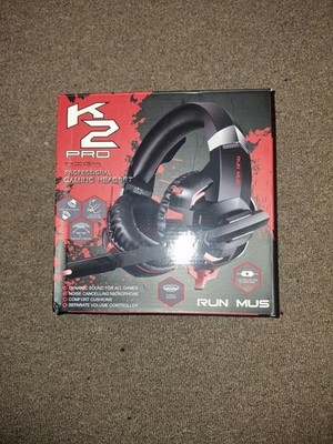 Run Mus K2 Pro High Performance Professional Gaming Headset PC/PS4/Xbox NEW NIB