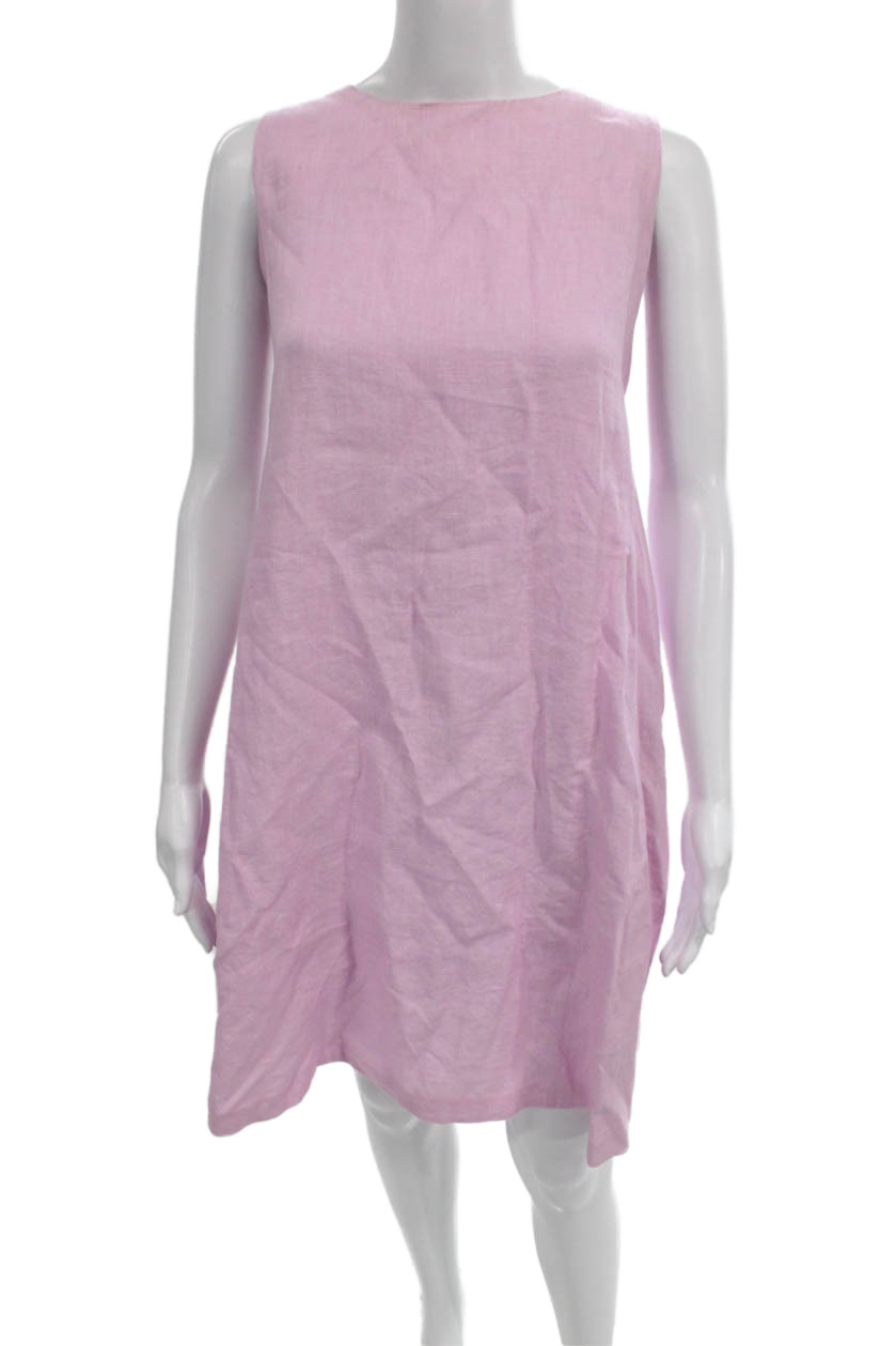 J. Mclaughlin Womens Pink Linen Sleeveless Boat Neck Shift Dress Knee Size MFree Shipping in US $100+ Orders | $6.95 Orders Below