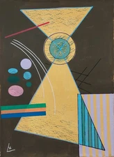 Wassily Kandinsky Signed Abstract Expressionist Oil Painting on Canvas Art