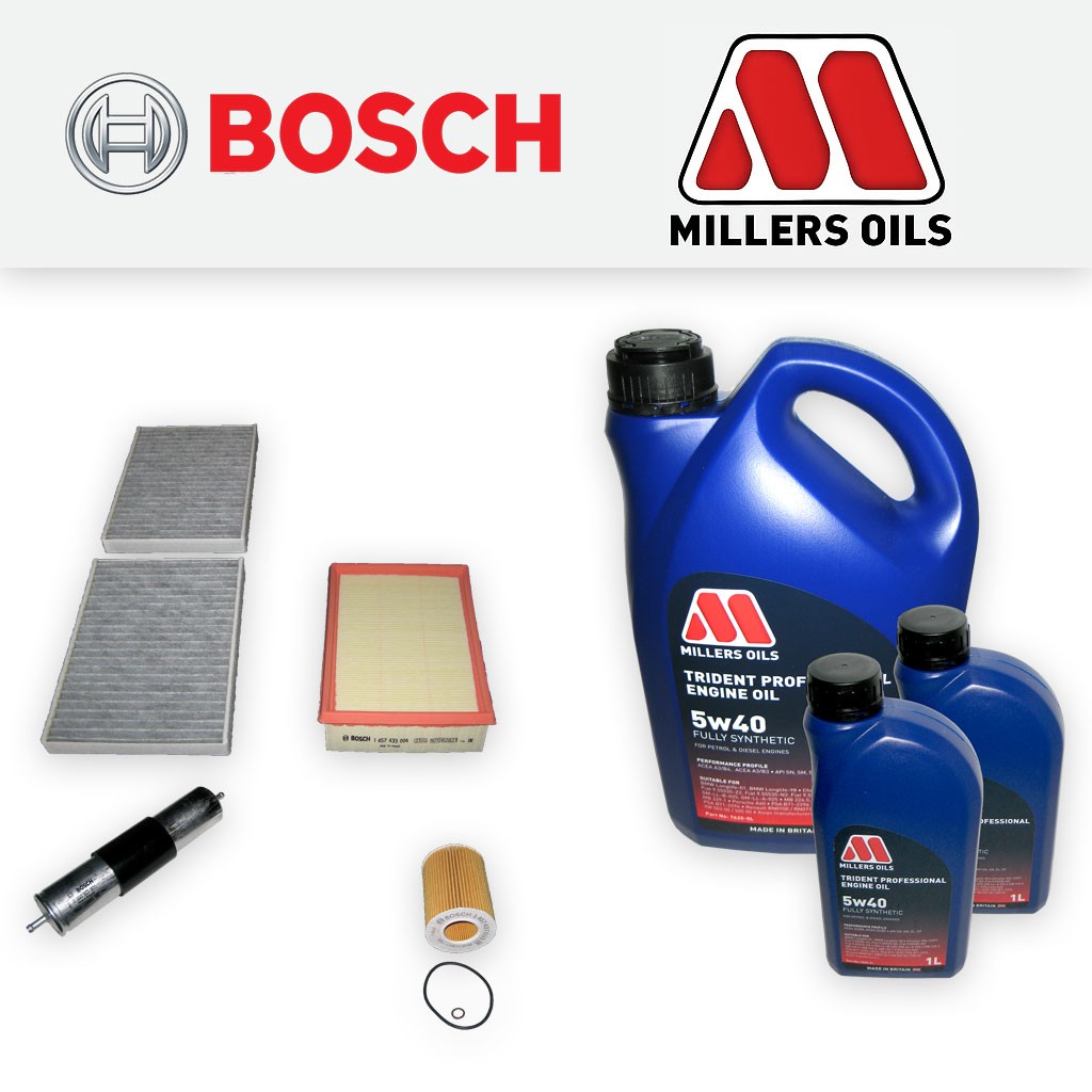 SERVICE KIT for BMW 5 SERIES (E39) 528I OIL AIR FUEL CABIN FILTER +OIL 1995-2000