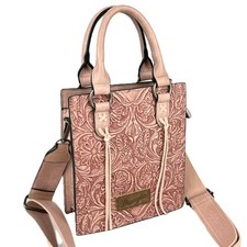 Wrangler Western Pink Floral Tooled Mini Cros...