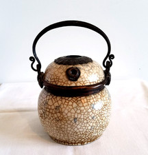 Antike chinesische Opiumtopf Crackle Porzellan Qing-Dynastie um Mittel 19.Jh