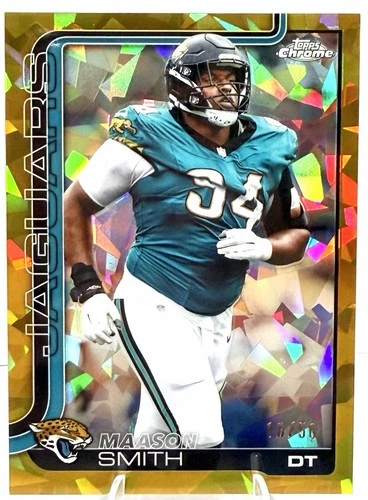 2025 Topps Chrome Sapphire Maason Smith Gold /50 #140 Jacksonville Jaguars