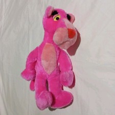 Vintage Pink Panther Plush 1980 Mighty Star Retro Stuffed Animal USA VG Plushie