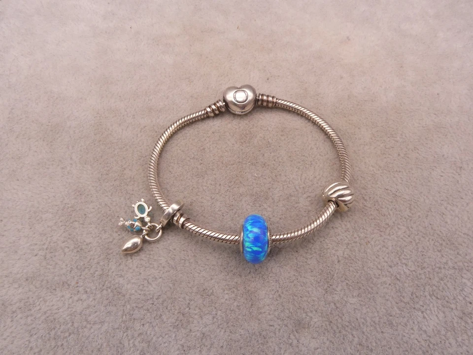 Armband Sterlingsilber 925 wunderschönes modernes Design Pandora Glas/Kunststein - Bild 2 von 4