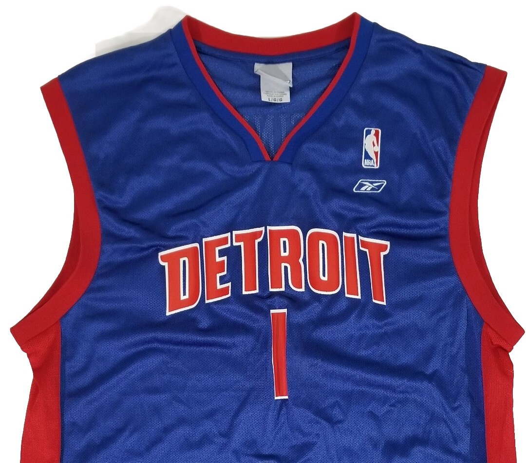 Reebok NBA Detroit Pistons MACINNIS #1 Custom Fan Made Blue Jersey
