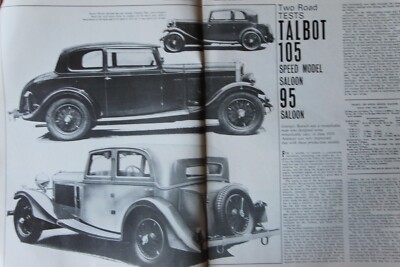 CC 1974 magazine article: TALBOT 105 SPEED MODEL saloon and 95, road ...