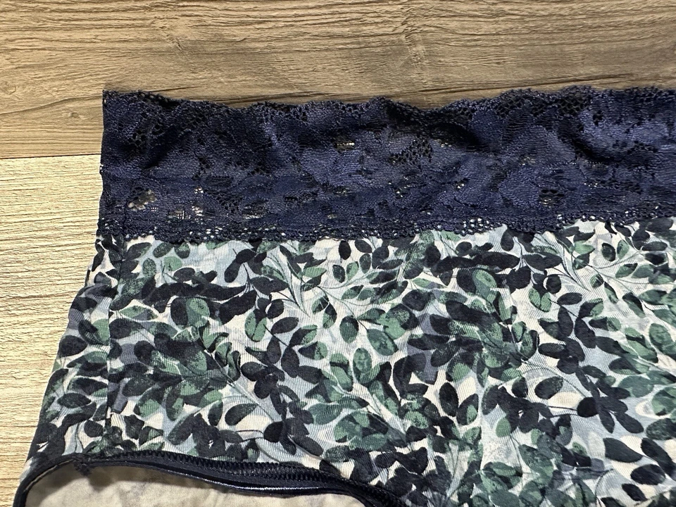 Soma Embraceable SS Signature Lace Brief Shadow Leaf Mini Blue Size Large Womens - Image 2 of 4
