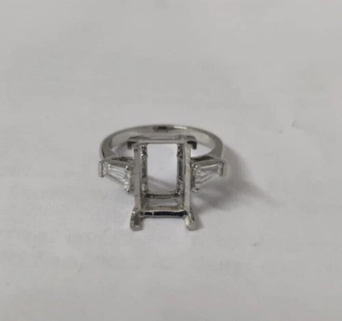 0.50 ct Semi Mount Radiant Setting Diamond Engagement Ring Solid 950 Platinum
