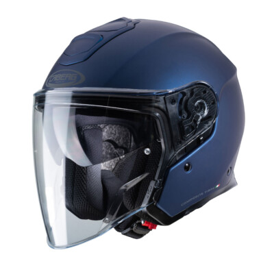 Fiber Jet Helmet Motorcycle CABERG FLYON Blue Matte Size L