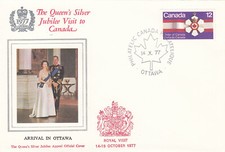 Queen Elizabeth II Silver Jubilee Royal Visit Order of Canada FDC 1977 (144751)