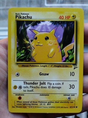 PIKACHU - Base Set 2 - 87/130 - Common - Pokemon Card - Unlimited