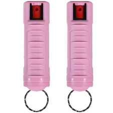 2 Police Magnum 1/2oz pepper spray Pink Molded Keychain Defense Security