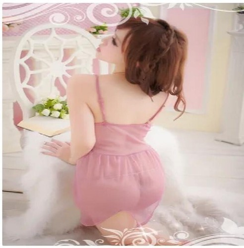 Women Sexy Lingerie Lace Teddy Set - Pink Size SMALL - Picture 4 of 5