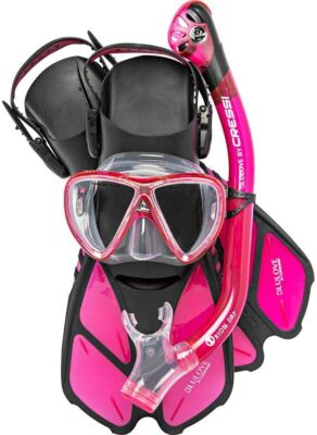 Cressi Bonete Pro Dry Snorkel Set PINK