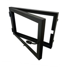 Stahltür nach Maß Kamintürchen Maßanfertigung Kaminofen Flanschlos Modell NM2