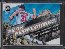 2019 Donruss Optic Baseball Peak Performers Insert #13 Max Scherzer Nationals