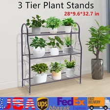 3 Tier Metal Plant Stand Flower Pot Rack Holder Indoor/Outdoor Shelf Plant Stand