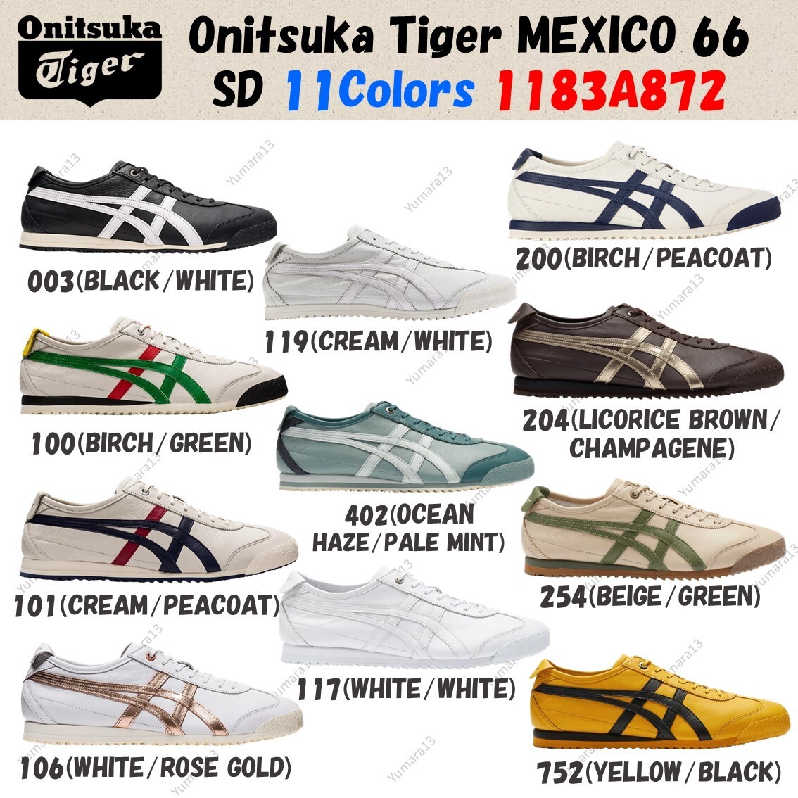 Onitsuka Tiger MEXICO 66 SD Unisex Shoes 11colors 1183A872 Onitsuka Tiger MEXICO 66 SD Unisex Shoes 11colors 1183A872
