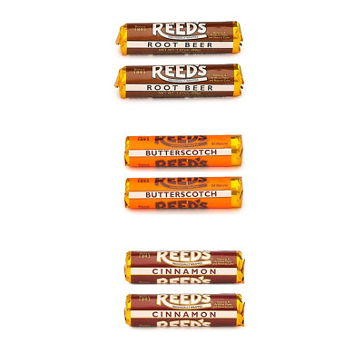 Reed S Candy Rolls | Pack of Two Butterscotch + Two Cinnamon + Two Root Beer Rol