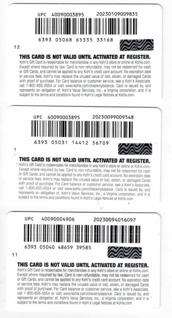 Kohl's Gift Card - Dogs, Cats, Flamingos - LOT of 3 - Collectible