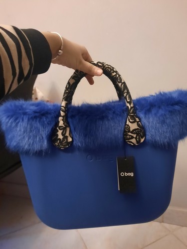 borsa o bag standard blu elettrico con pelliccia | eBay