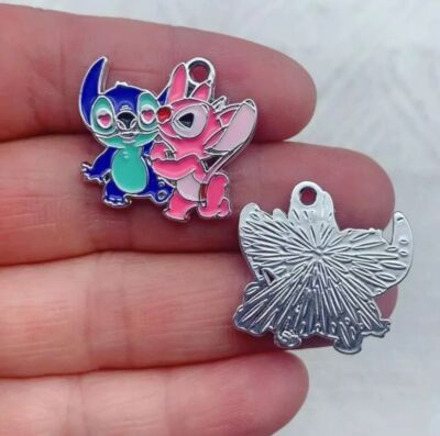 5 X STITCH & ENGEL METALL CHARMS ANHÄNGER EMAILLE SCHMUCKHERSTELLUNG