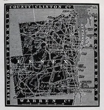 1836 Gordon Map Essex County NY Elizabeth Lake Placid Newcomb Fort Ticonderoga