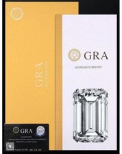 Loose Moissanite Emerald Cut Real Gem Stone W. GRA Certificate All Sizes VVS1 D