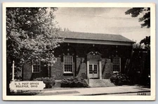 Bellevue Ohio~US Post Office Bldg Exterior View~B&W~Vintage Real Photo Postcard