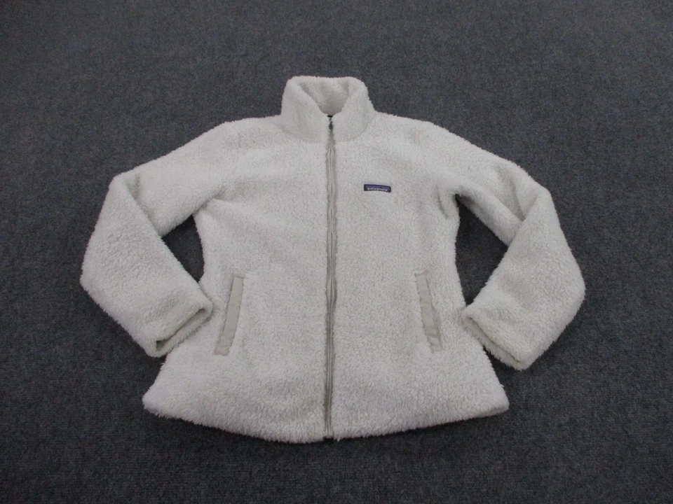 Patagonia Jacket Womens M White Fuzzy Fleece Los Gatos Sweater Camping Adult - Image 2 of 4