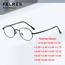 Men Women Metal Oval Fashion Reading Glasses Blue Light Blocking Glasses Frame