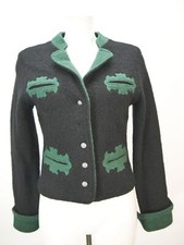 Hammerschmid schwarz mit Applikation wunderschöner Damen Walkjanker Gr.34