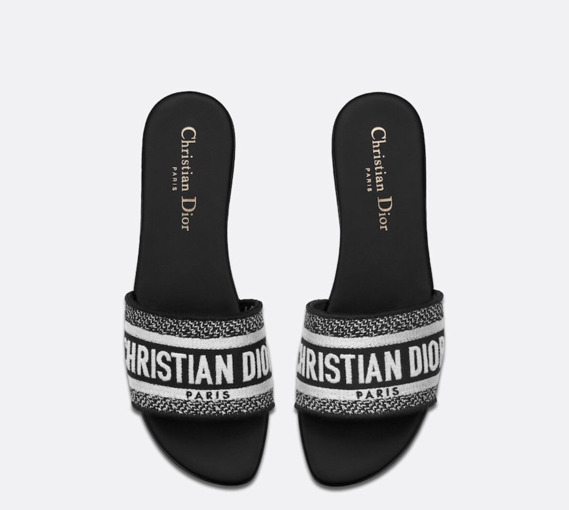 authentic Christian Dior dway slides sandals size 38 Black White | eBay