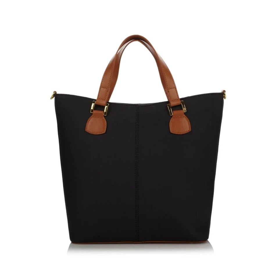 JOY & IMAN Alexandria Leather Tote and Crossbody, Black - Image 3 of 4