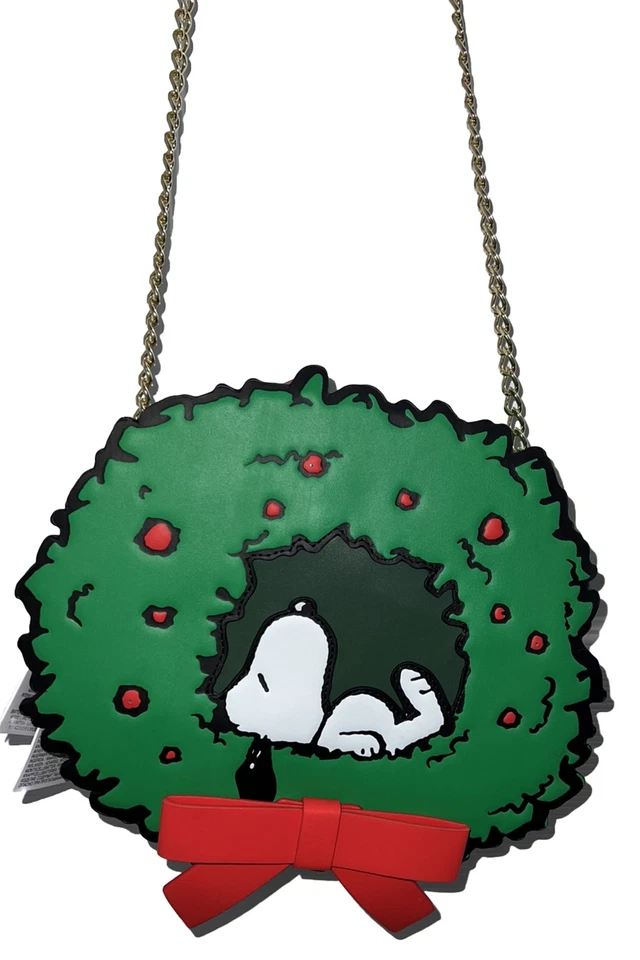 Bandolera Loungefly Corona de Navidad Cartera Cacahuetes Snoopy Woodstock ENCENDER