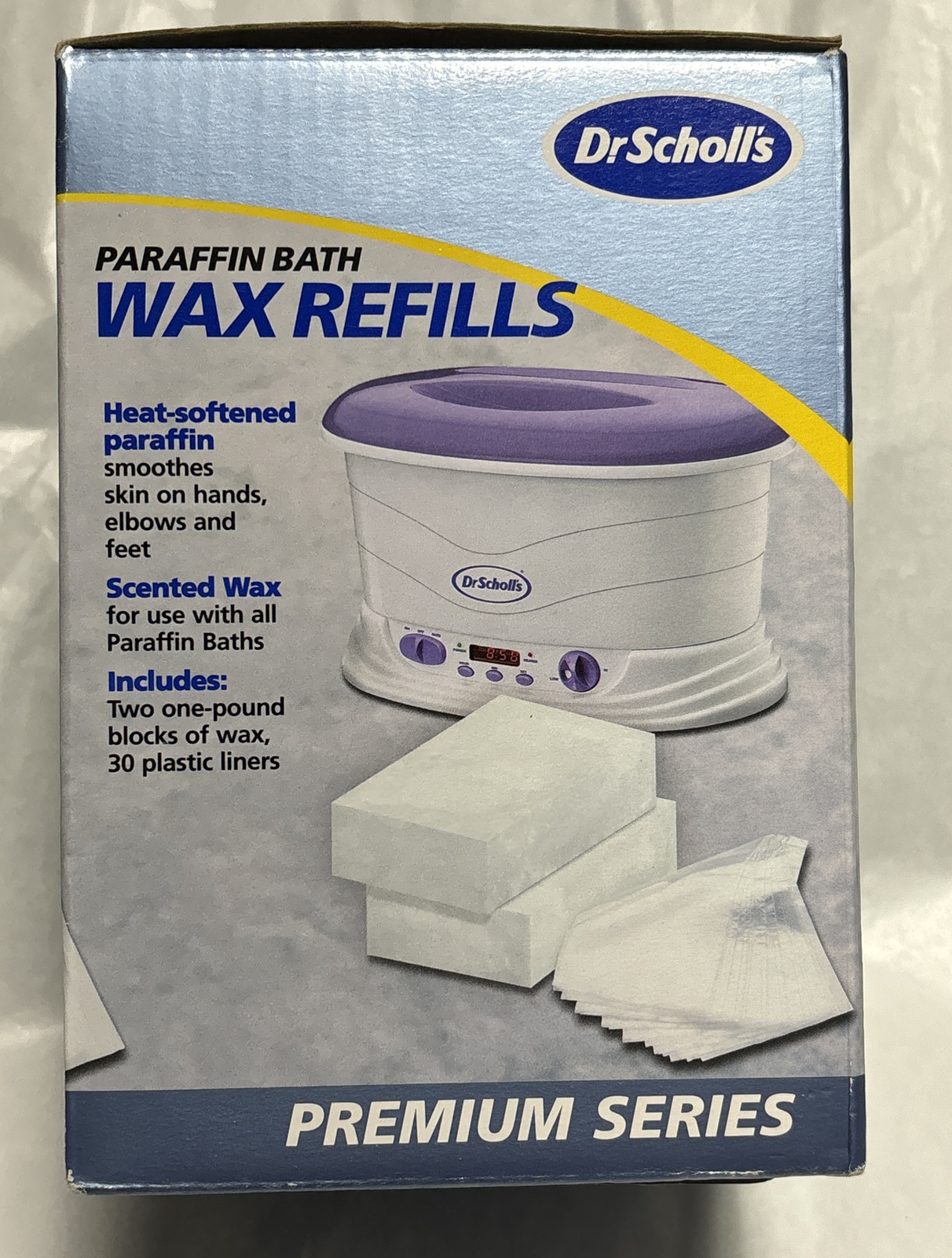 New Dr Scholl’s Paraffin Bath WAX REFILLS 2 Blocks of Wax, 30 Plastic