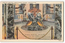 Crypt of John Paul Jones In Naval Academy, Annapolis, MD VTG Postcard TM1.