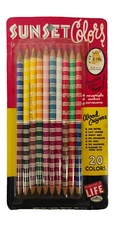 NEW Vintage Empire Pencil Co. Sunset Colors Wooden Crayons Colored Pencils