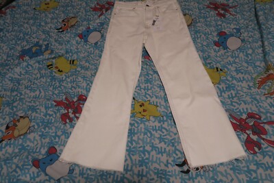MANGO MNG SIENNA CROP FLARE White High Rise Jeans Ladies Size 4 EUR 36 (26x26)