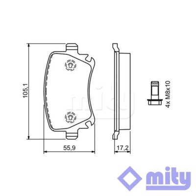 Fits Seat Leon VW Scirocco Eos Audi TT Skoda Octavia Brake Pads Set Rear Mity