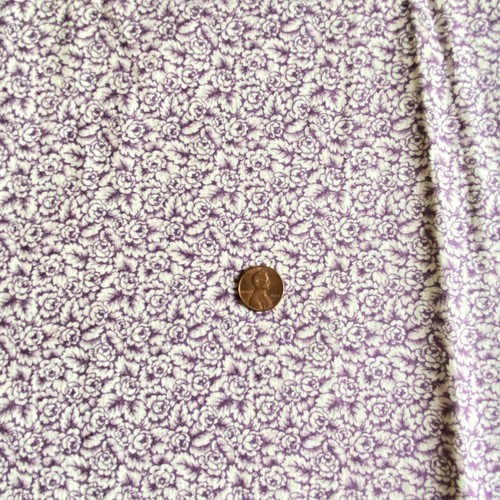 1 YD Vintage Packed Floral Fabric Purple Quilting Cotton - Picture 3 of 5